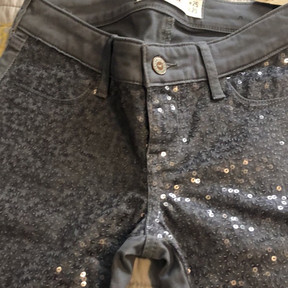 Hollister pant with sequined front size 1. W 25” - Picture 5 of 7